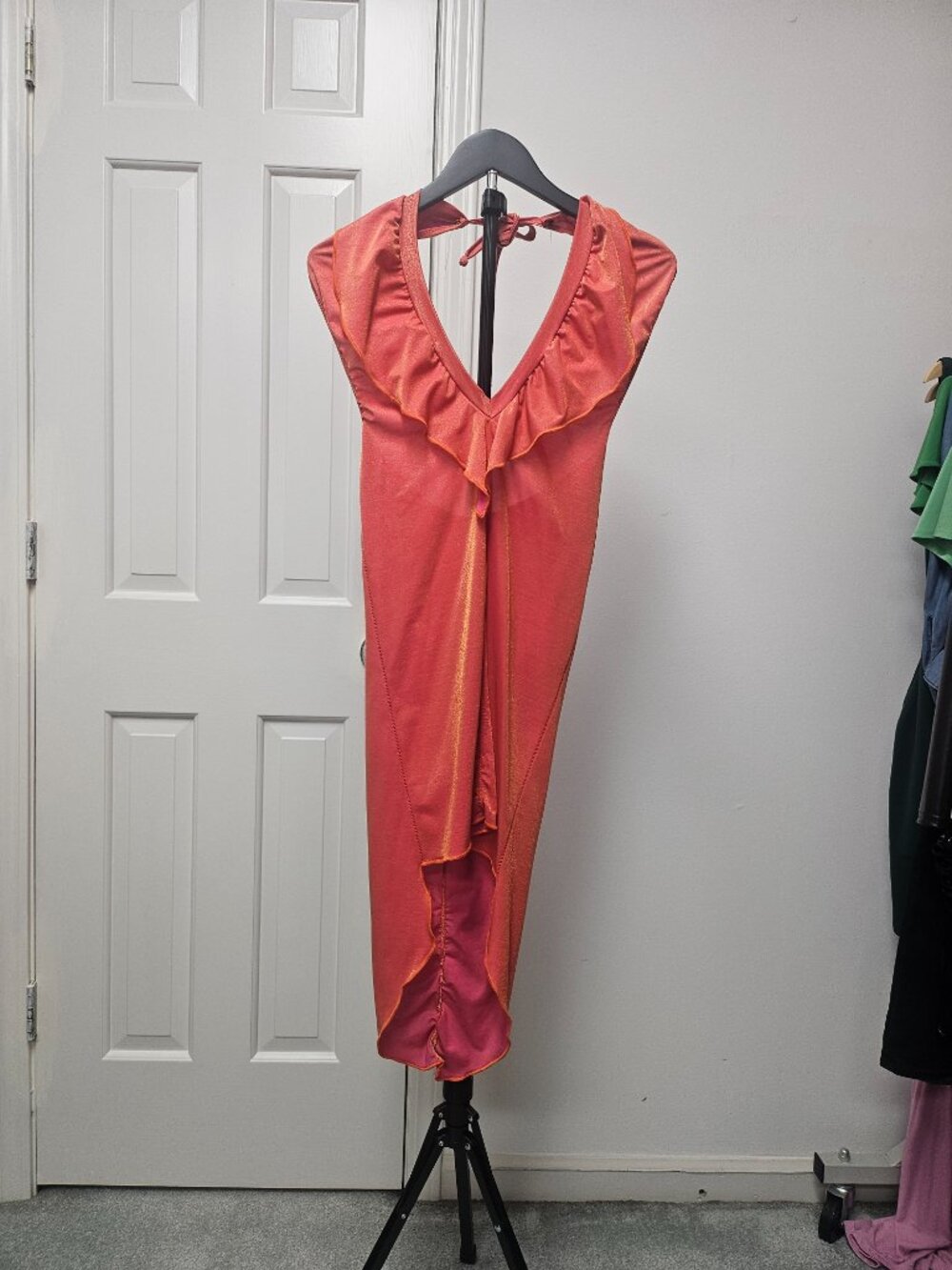 Sexy low cut metallic dress